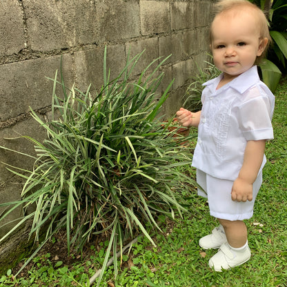 Guayabera polo estilo en pantalón o short