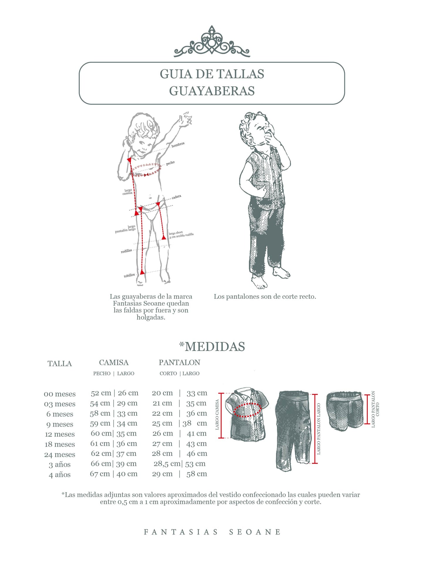 Guayabera polo estilo en pantalón o short