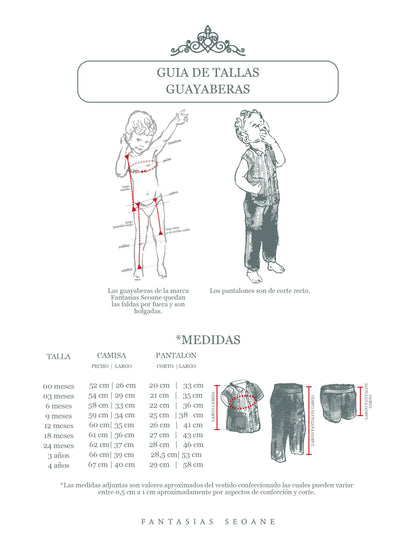 Guayabera polo estilo en pantalón o short