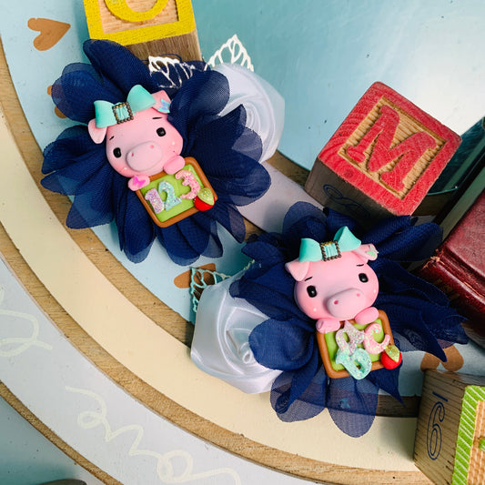 Par de prensitas temática Escolares | Pigs