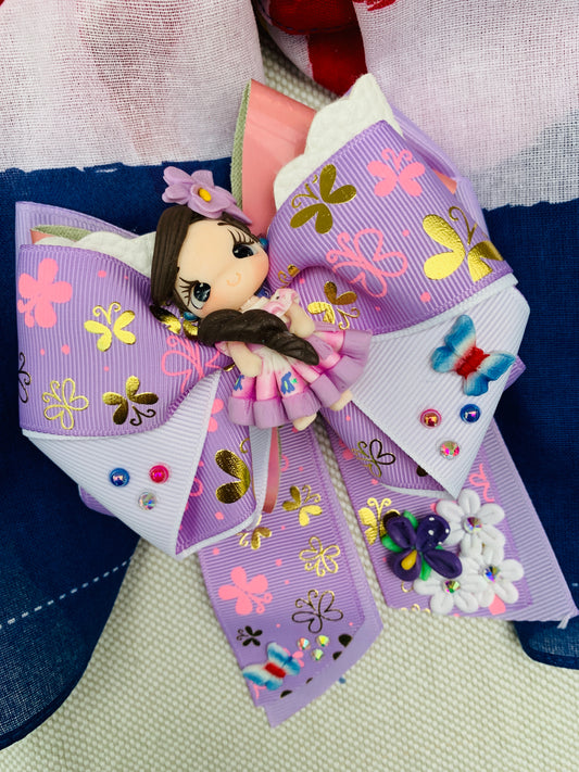Lazo patriótico con diseño guaria morada Modelo 2