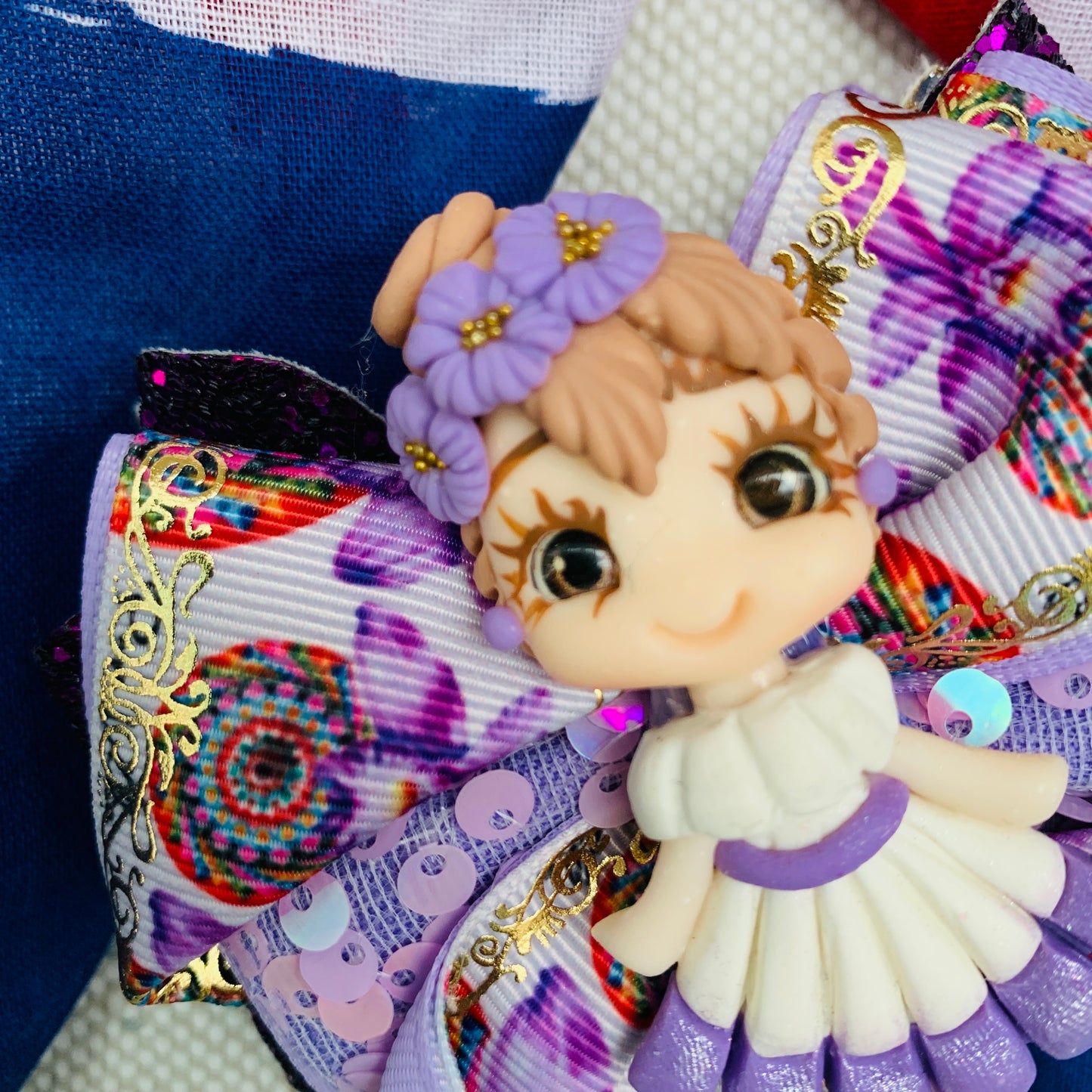 Lazo patriótico con diseño guaria morada Modelo 3