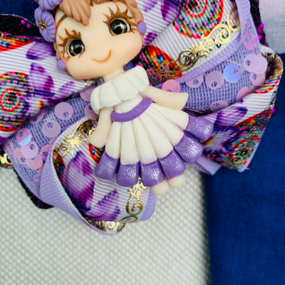 Lazo patriótico con diseño guaria morada Modelo 3