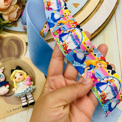 Set crea tu lazo/moño + porcelana temática Alicia en el País de las Maravillas Modelo 3