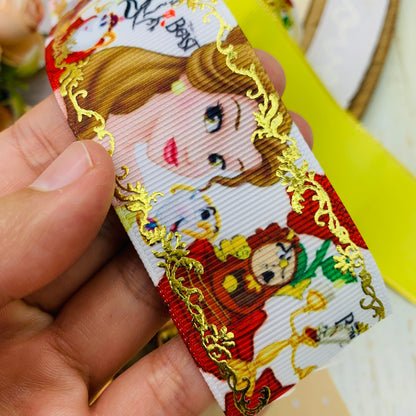 Set crea tu lazo/moño + porcelana temática Bella y Bestia Modelo 8
