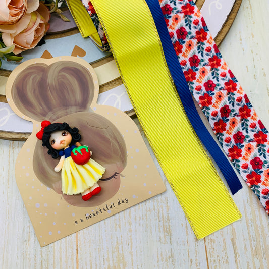 Set crea tu lazo/moño + porcelana temática Blanca Nieves Modelo 2