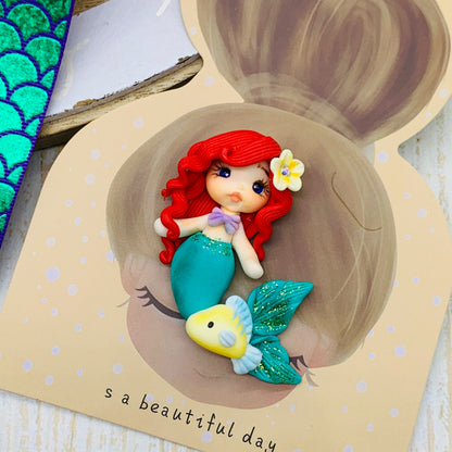 Set crea tu lazo/moño + porcelana temática Sirenita Modelo 9