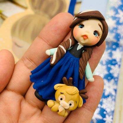 Set crea tu lazo/moño + porcelana temática Frozen Modelo 6