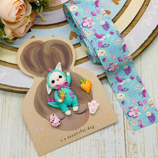 Set crea tu lazo/moño + porcelana temática Conejita Modelo 14