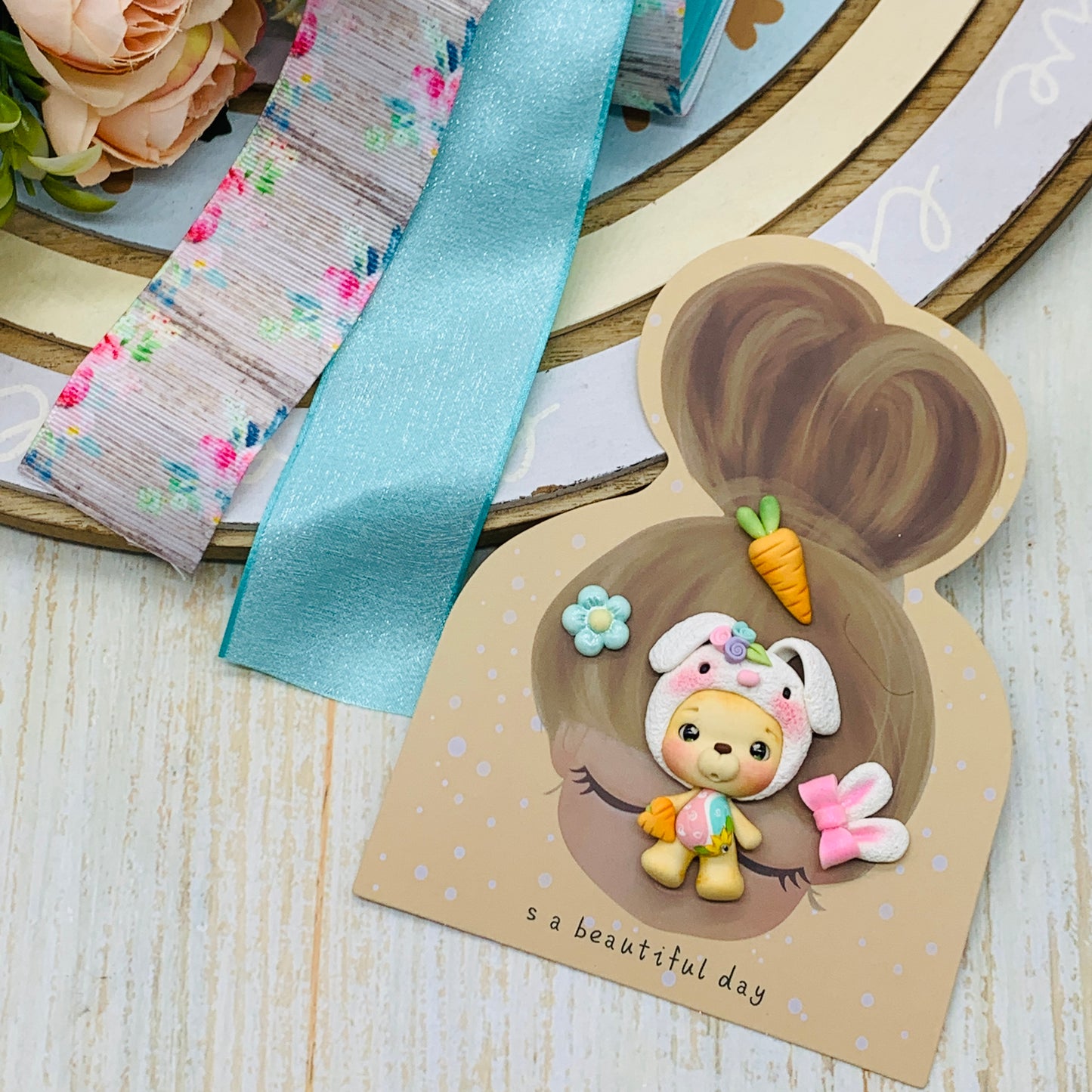 Set crea tu lazo/moño + porcelana temática Conejita Modelo 17