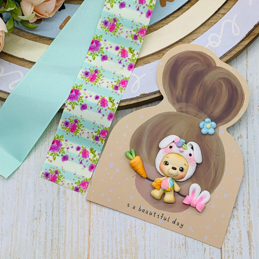 Set crea tu lazo/moño + porcelana temática Conejita Modelo 16