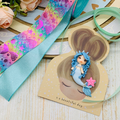 Set crea tu lazo/moño + porcelana temática Sirenas Modelo 12