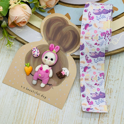 Set crea tu lazo/moño + porcelana temática Conejita Modelo 19