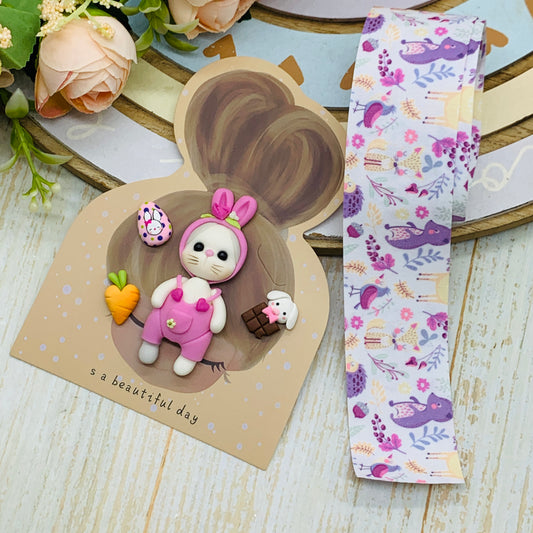 Set crea tu lazo/moño + porcelana temática Conejita Modelo 19