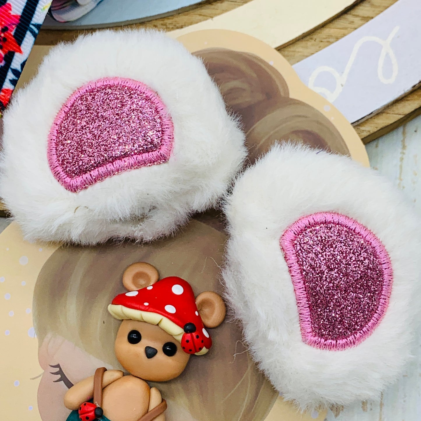 Set crea tu lazo/moño + porcelana temática Osito Modelo 28