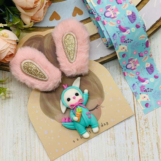 Set crea tu lazo/moño + porcelana temática Conejita Modelo 27