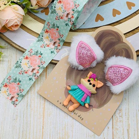 Set crea tu lazo/moño + porcelana temática Zorrita Modelo 25