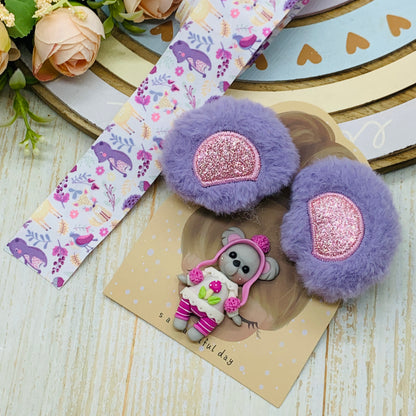 Set crea tu lazo/moño + porcelana temática Conejita Modelo 23