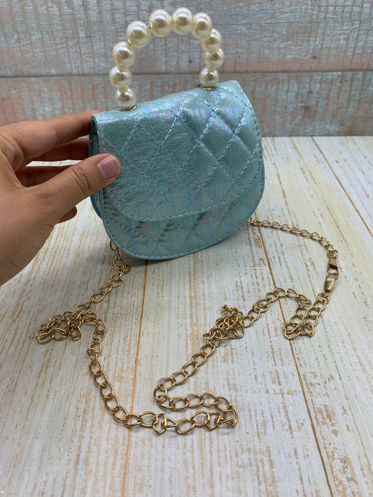Bolso básico color celeste tornasol