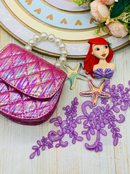 Bolso básico +porcelana + encaje lentejuelas Princesa Ariel