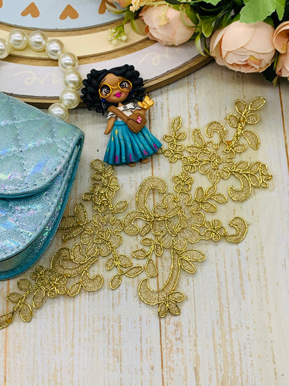 Bolso básico +porcelana + encaje lentejuelas Princesa Mirabel