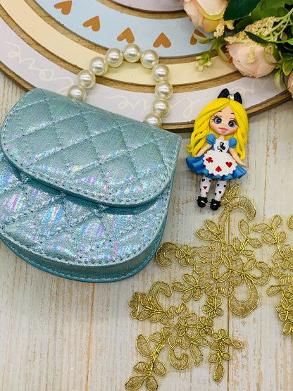 Bolso básico +porcelana + encaje lentejuelas Alicia en el País de las Maravillas
