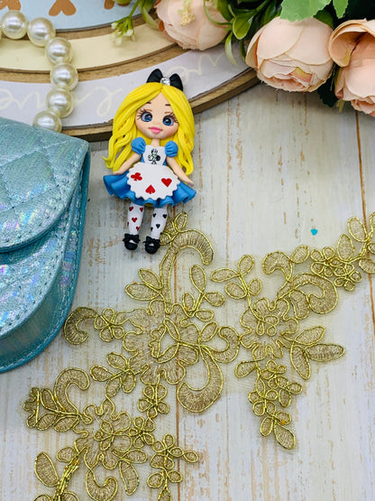 Bolso básico +porcelana + encaje lentejuelas Alicia en el País de las Maravillas