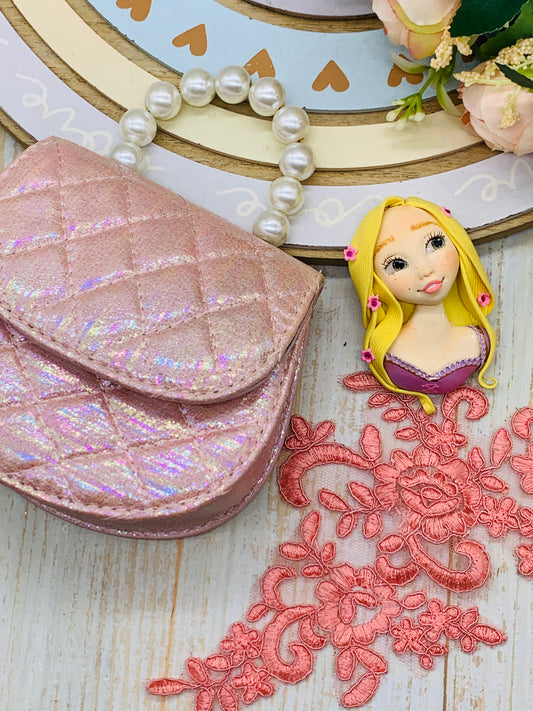 Bolso básico +porcelana + encaje lentejuelas Encanto