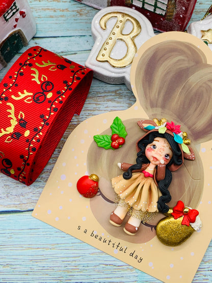 Set crea tu lazo/moño + porcelana temática Navidad Niñitas - MODELO 4.2