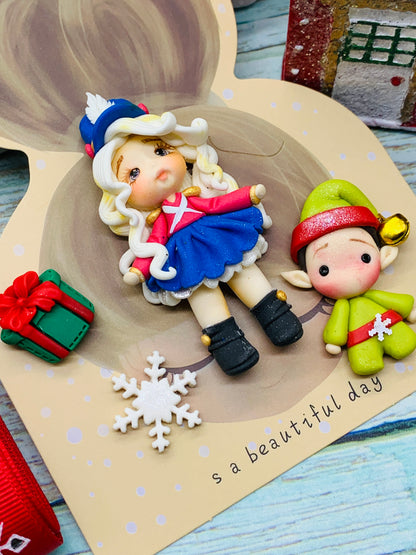 Set crea tu lazo/moño + porcelana temática Navidad Niñitas - MODELO 7.3