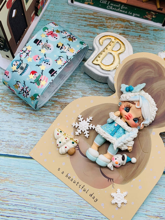 Set crea tu lazo/moño + porcelana temática Navidad PRINCESA Frozen - MODELO 7.1