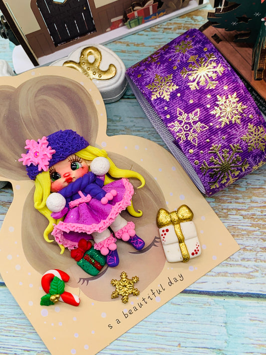 Set crea tu lazo/moño + porcelana temática Navidad PRINCESA - MODELO 6