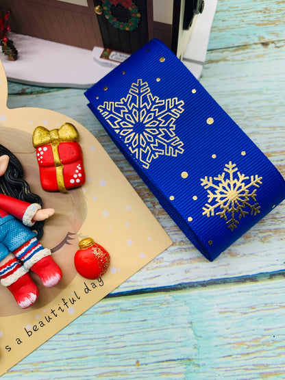 Set crea tu lazo/moño + porcelana temática Navidad DUENDES - MODELO 1