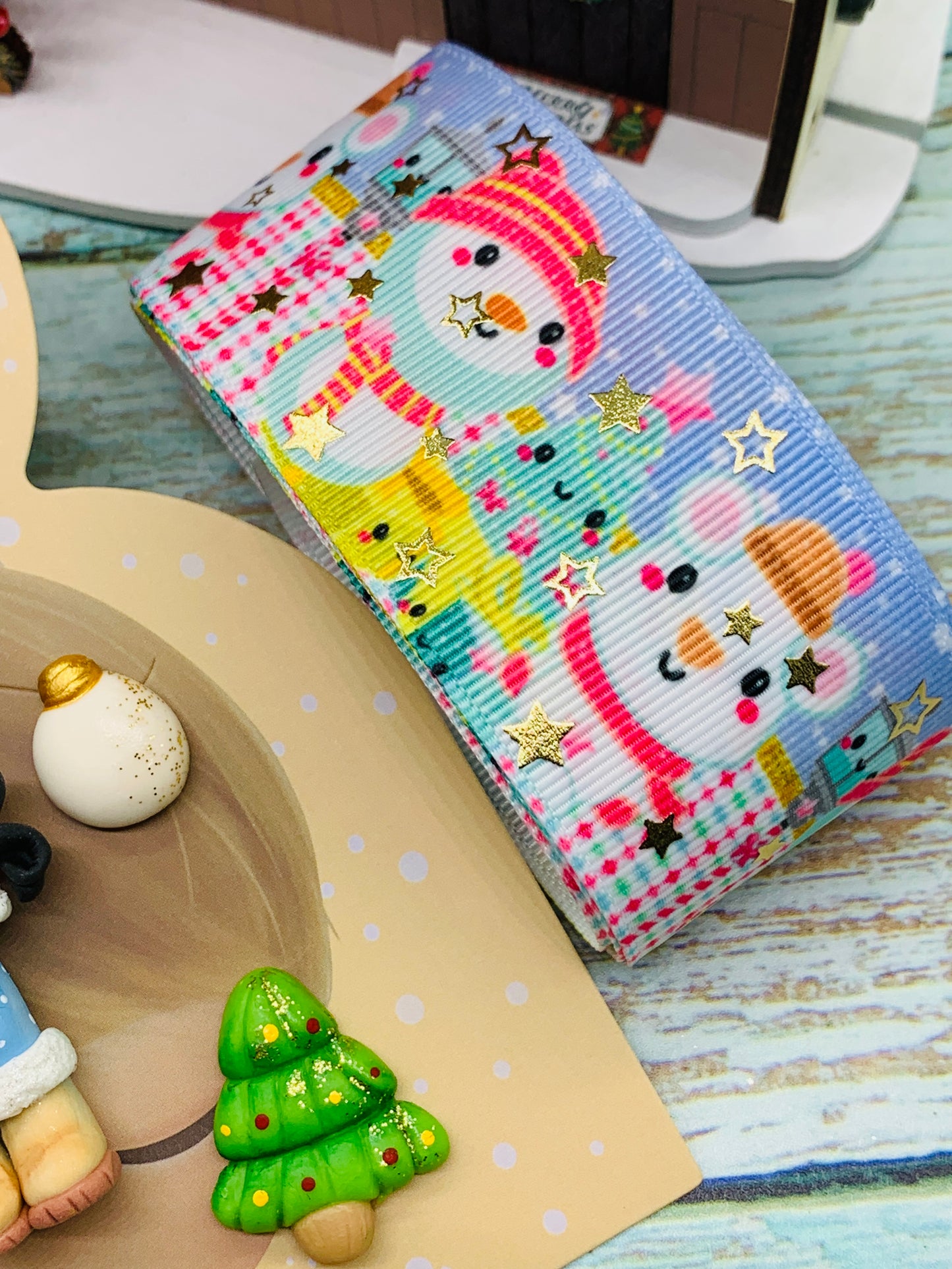 Set crea tu lazo/moño + porcelana temática Navidad Niñitas - MODELO 1