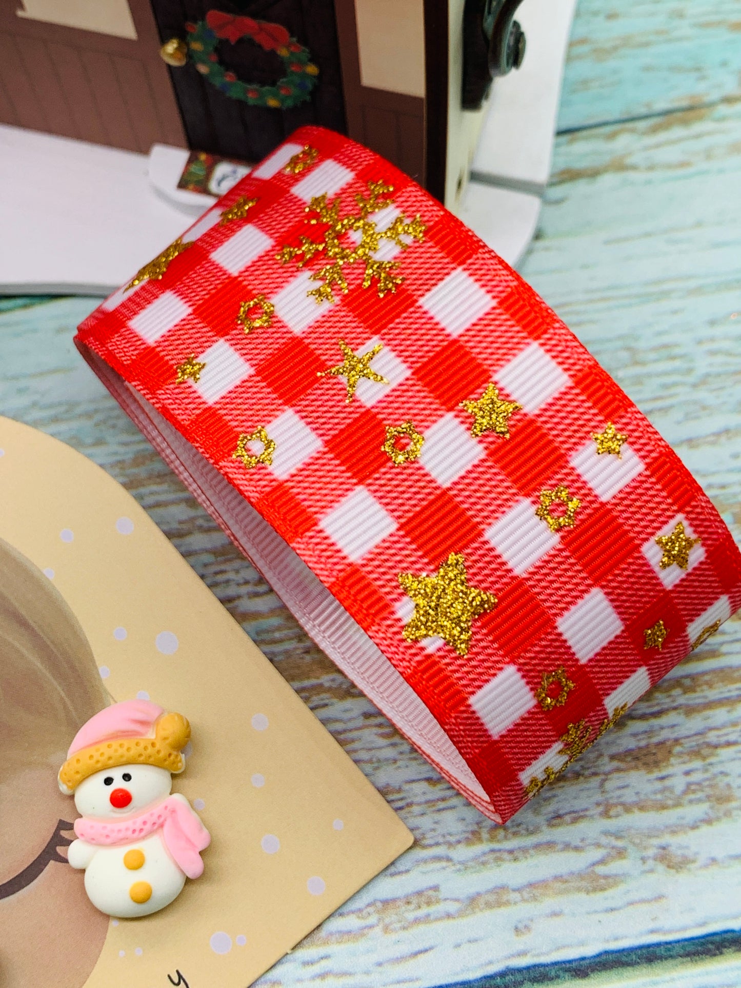 Set crea tu lazo/moño + porcelana temática Navidad Niñitas - MODELO 10