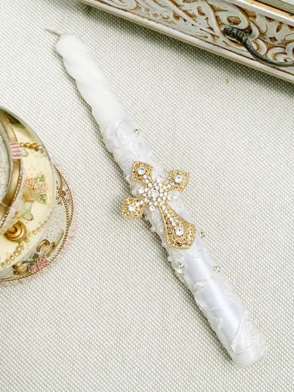 Candela Delgada semitorneada con detalles en encaje de lentejuelas°