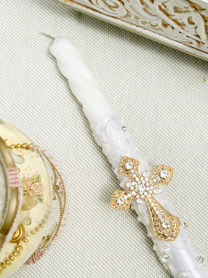 Candela Delgada semitorneada con detalles en encaje de lentejuelas°