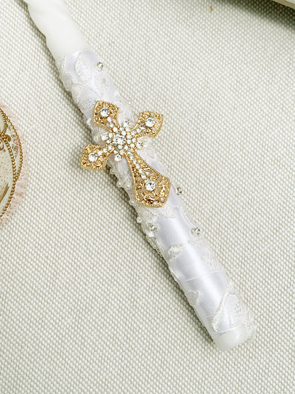 Candela Delgada semitorneada con detalles en encaje de lentejuelas°