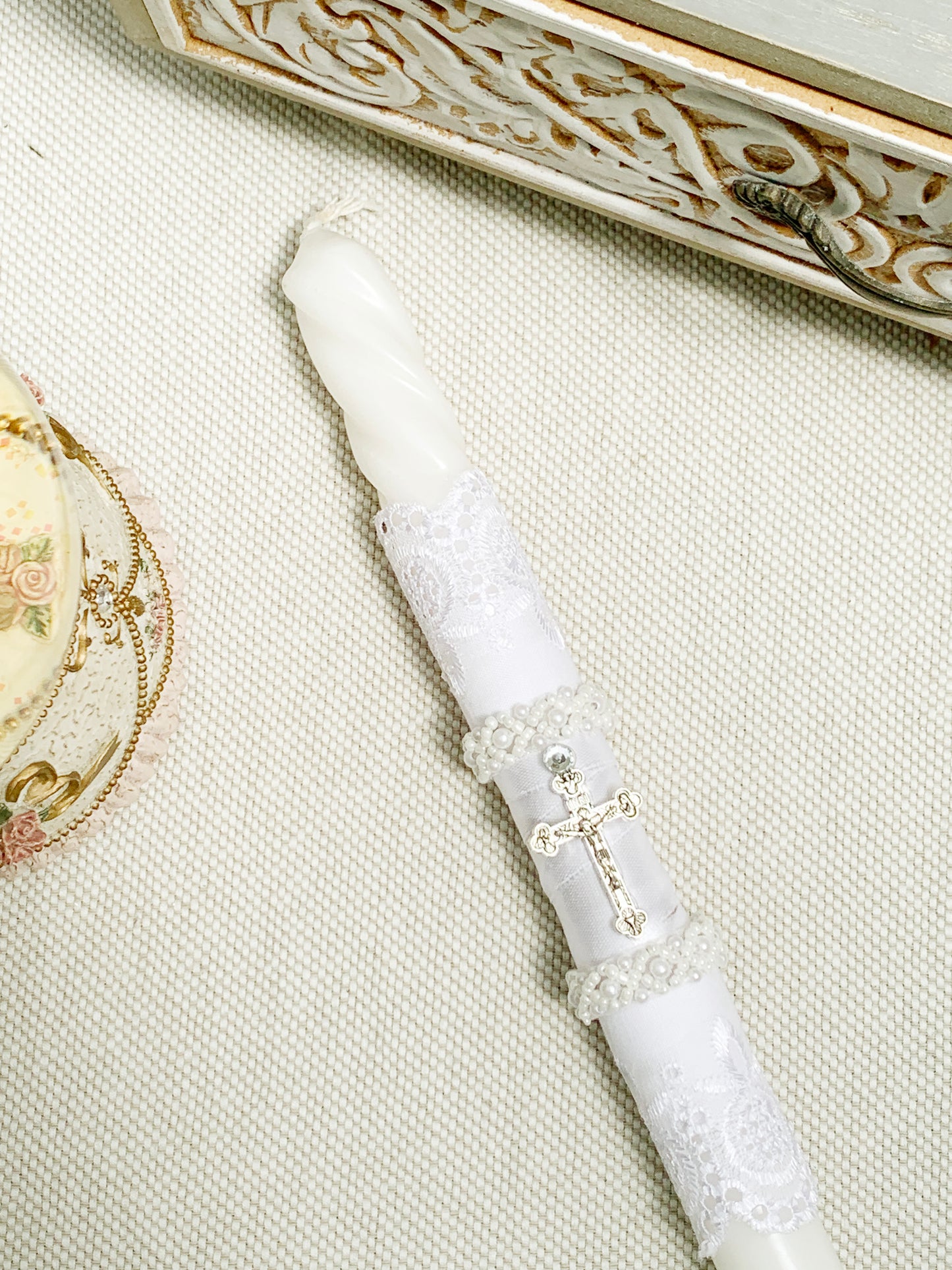 Candela lisa con cruz