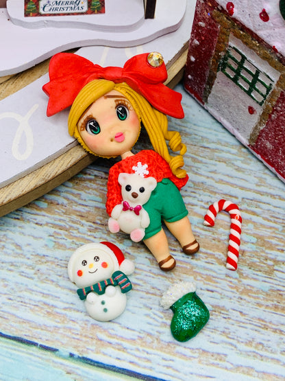 Porcelana temática Navidad Niñitas + complementos Modelo 27