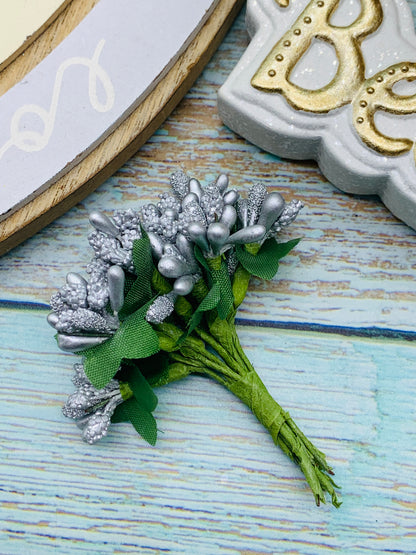 Ramo Pistilos Plateados ( 12 unidades)