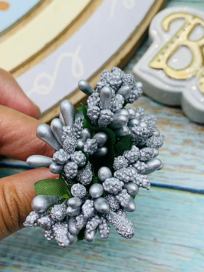 Ramo Pistilos Plateados ( 12 unidades)