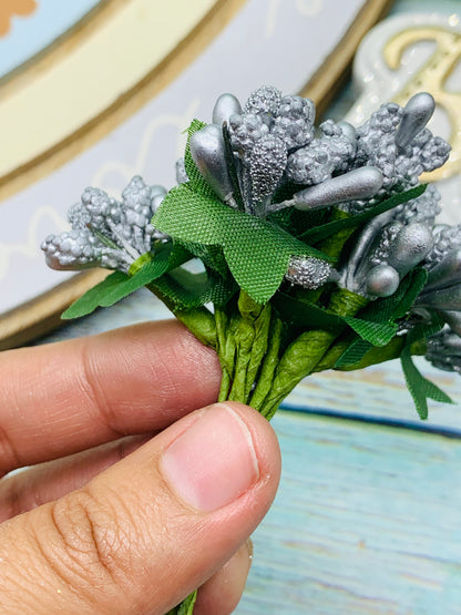 Ramo Pistilos Plateados ( 12 unidades)