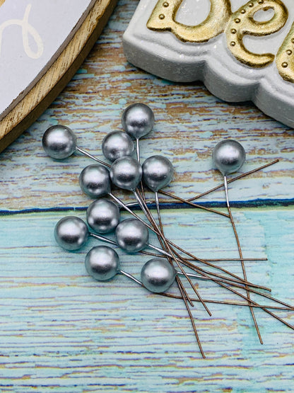 Paquete Pistilos Bolitas plateado ( 12 und)