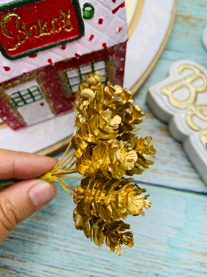 Flor navidad dorada (10 unidades x ramito)