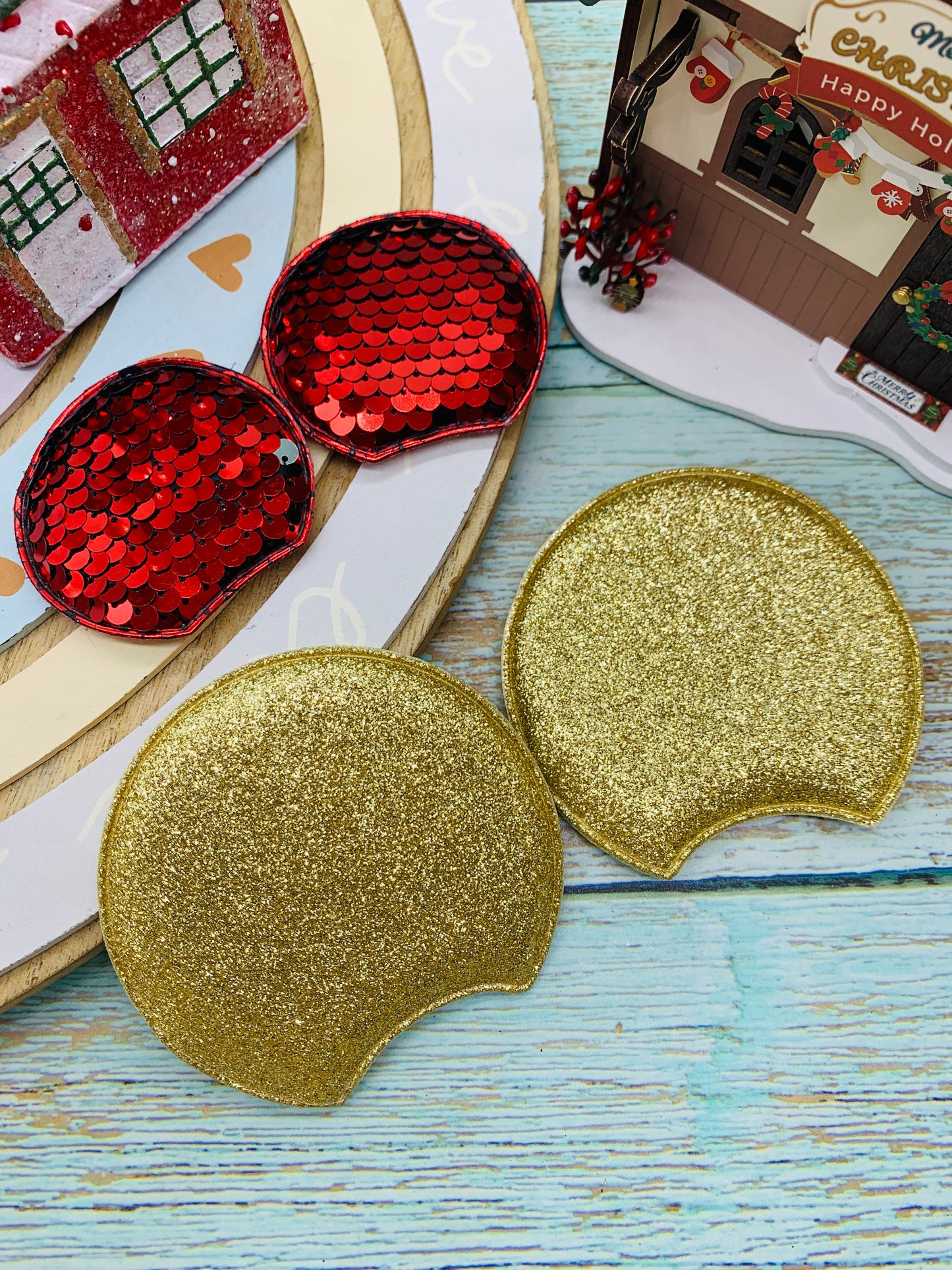 2 pares diferentes de Orejitas Navideñas 8cm MOD03