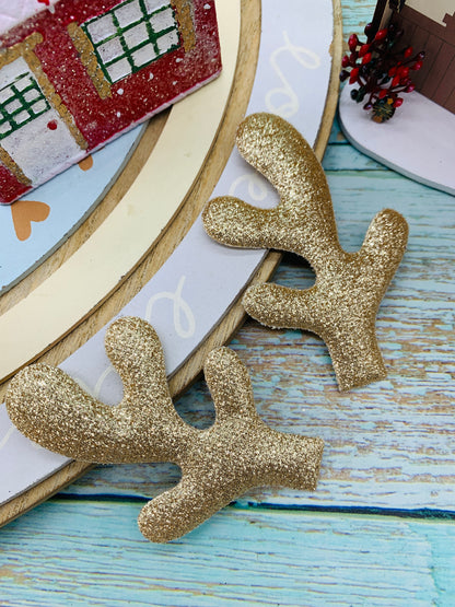 Par Cuernitos Reno dorado ( 8cm) MOD09