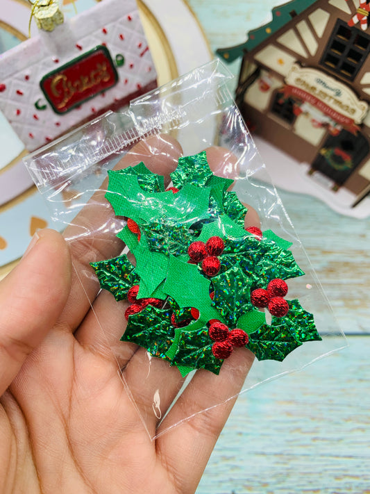 Paquete de Hojas Navidad ( Paquete 12 und) 3.5 cm