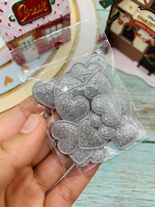 Paquete Estrellas plateadas escarchadas ( 25 und) 2.5cm