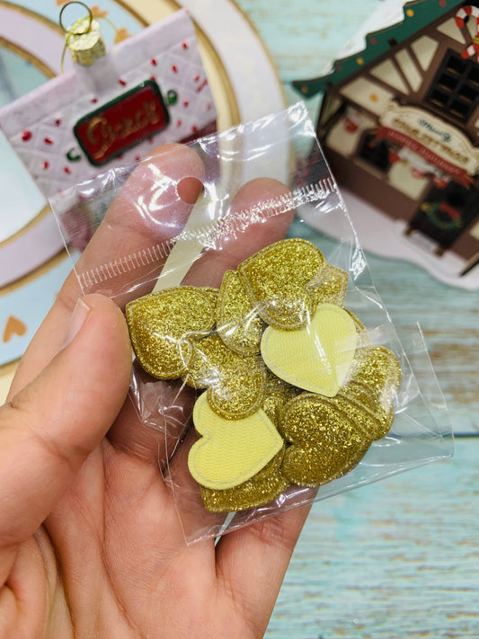 Paquete corazones amarillas ( 25 und) 2.5cm